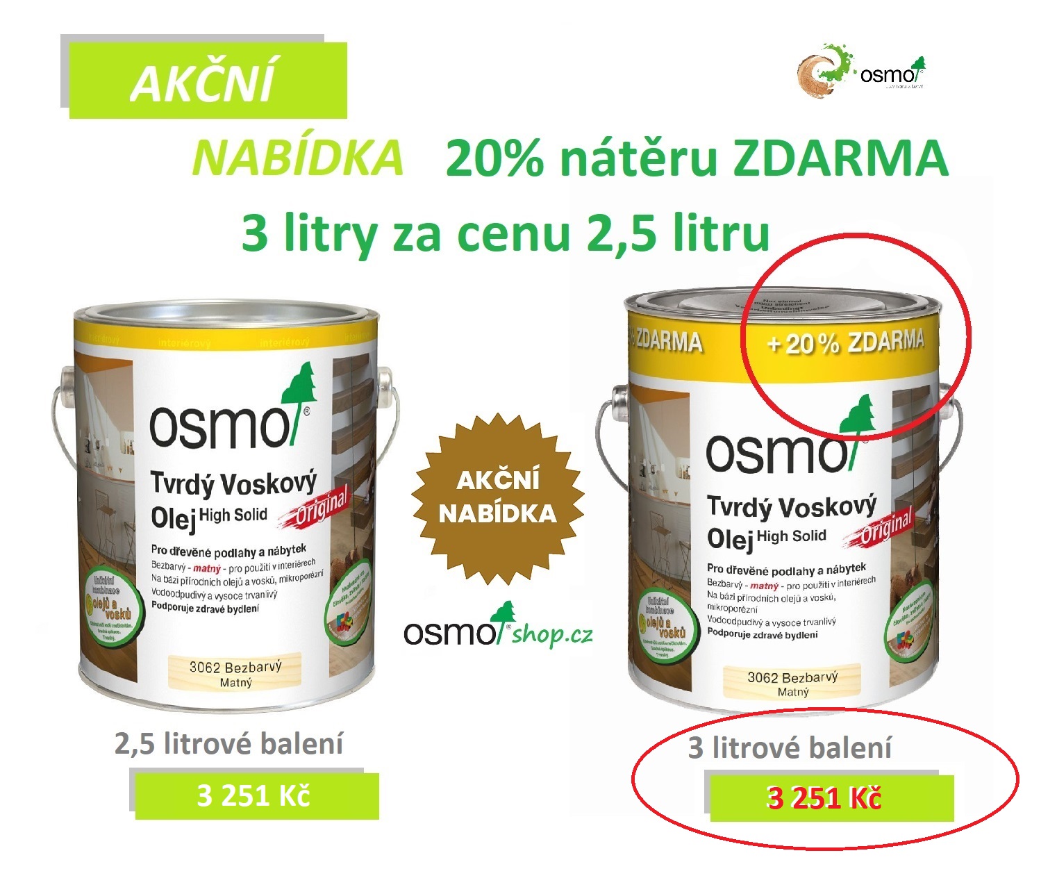 Leták TVO 3062 3l za cenu 2,5l 2023